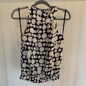 Michael Kors Black and White Polka Dot Blouse